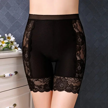 Plus Size Safety Short Pants Women Seamless Under Skirt Boxers For Women Sexy Lace Anti Chafing Boyshort Panties Underwear
