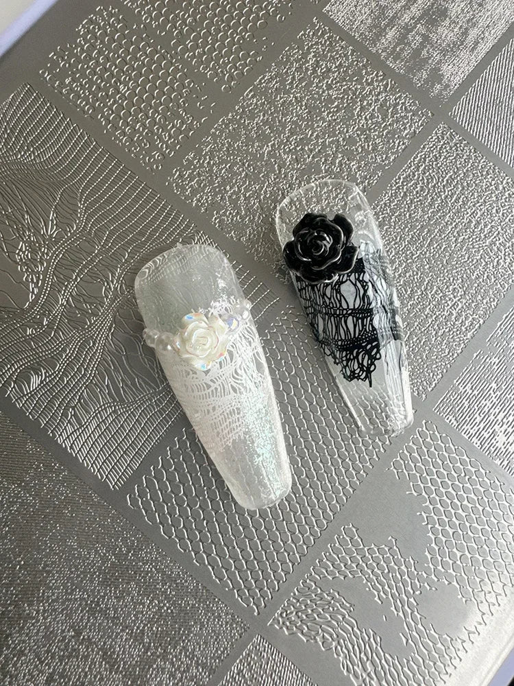 XMQ NAIL ART STAMPING PLATES LACE DESIGNS IMAGEPLATES DENIM STYLE TEMPLATE