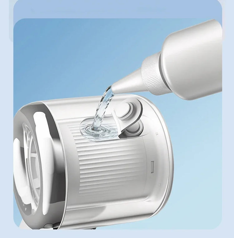 Ventilatore Portatile Mini con Nebulizzatore d'Acqua, 3600mAh, 5 Velocità, Pieghevole, da Appendere al Collo, Umidificatore Ricaricabile USB-C