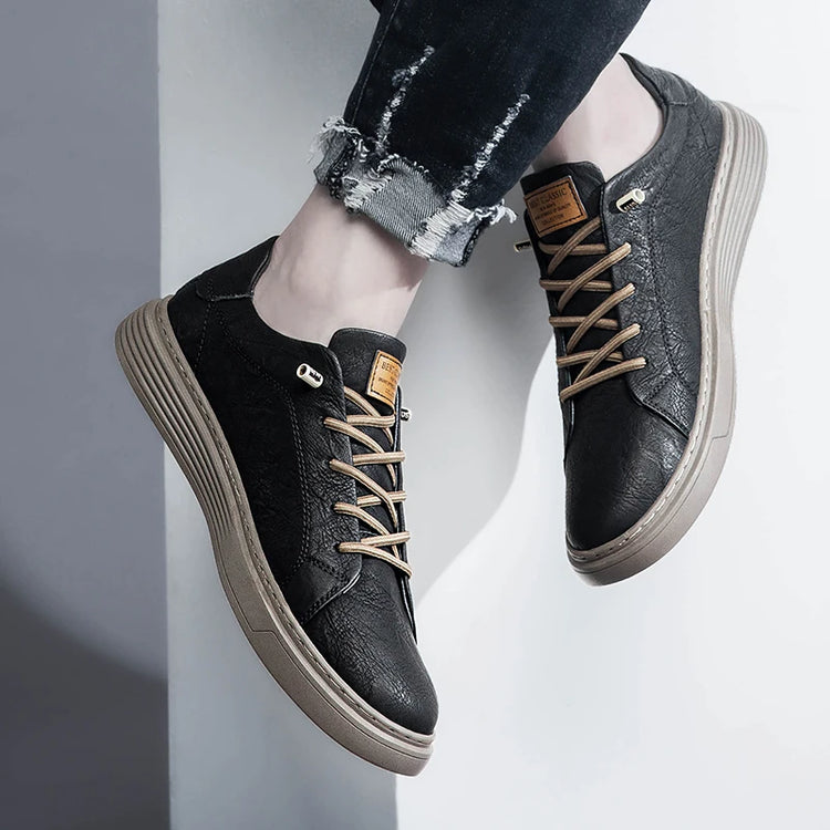 Italian Brand Black Genuine Leather Oxford Shoes UNISEX Casual Shoes Lace Up Flat Sneakers  Luxury Shoes for Men Big Size: 36-47