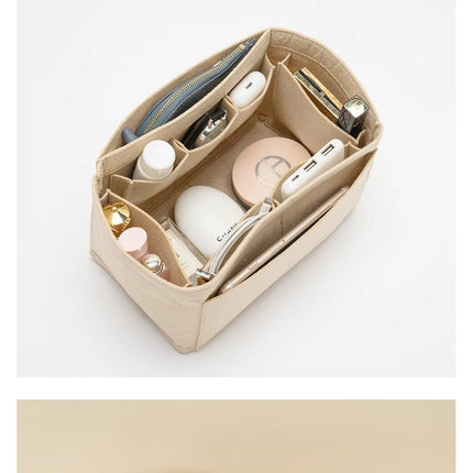 Purse Organizer Insert, Felt Bag Organizer with Zipper, Handbag & Tote Shaper, Fit For Marc Jacobs The Tote Bag PlatiNum