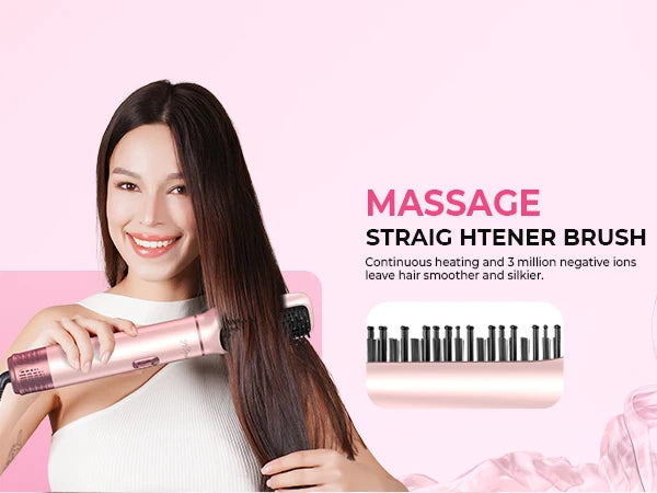 Ukliss 5 in 1 Hair Dryer Hot Comb Set Professional Curling Iron Hair Straightener Styling Tool For Professional Hair Dryer Household