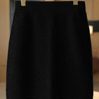 Autumn Winter Women Wool Skirt Elastic Waist Mini Slim Fit Cashmere Skirts 100% Merino Wool Knitted Office Lady Above Knee Dress PlatiNum