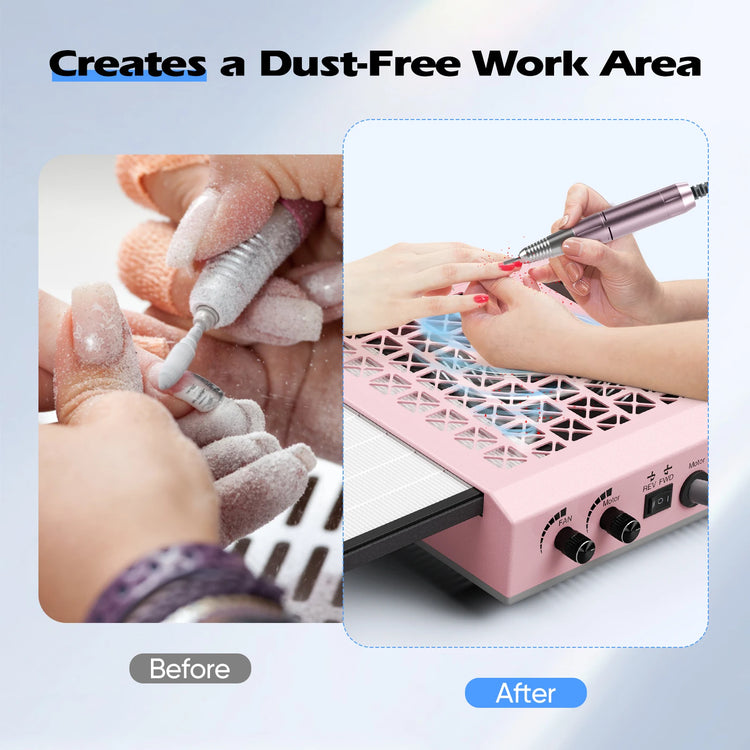 Professional Portable Multi-function 80W Nail Dust Removal Lighting Intelligent 4-in-1 Nail Lamp Grinder Dust Collector Machine