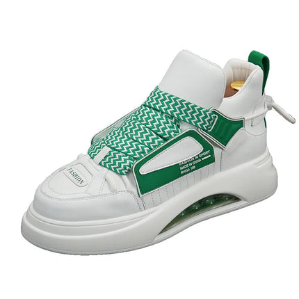 High top White Sneakers Best selling Mens Sneakers With Anti slip Wear resistant Properties Increasing Height by 6 Centimeters