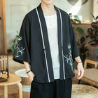 Japan Samurai Shirt uomo ricamato Kimono giapponese manica corta Cardigan uomo estate sottile moda Casual Yukata Cardigan Top uomo