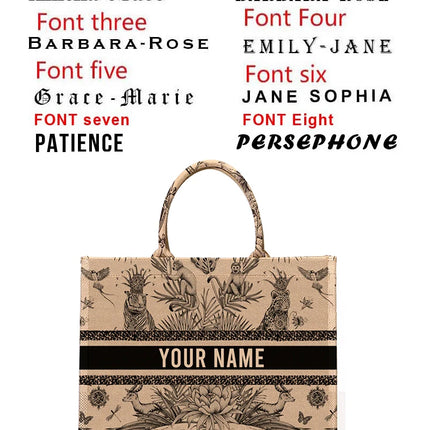 New 2026 Women's Personalized Tote Bag, Printed Canvas Handbag, Large Capacity Beach Bag