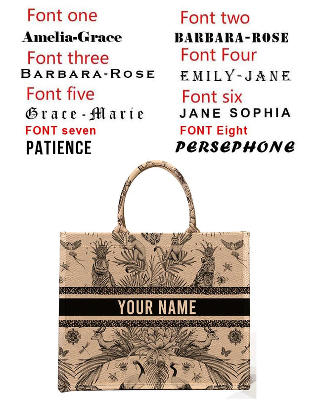New 2026 Women's Personalized Tote Bag, Printed Canvas Handbag, Large Capacity Beach Bag