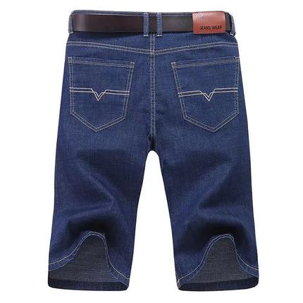 Pantaloncini di jeans da uomo estivi Pantaloni pentagramma da lavoro sottili, traspiranti, larghi e comodi Pantaloncini dritti alla moda Blu
