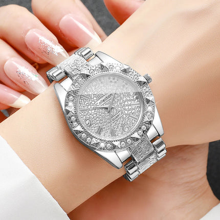 Orologi da donna con diamanti di lusso Orologio da polso al quarzo da donna con quadrante arabo alla moda Reloj Mujer Orologio da ragazza regalo (senza scatola) platinumshop