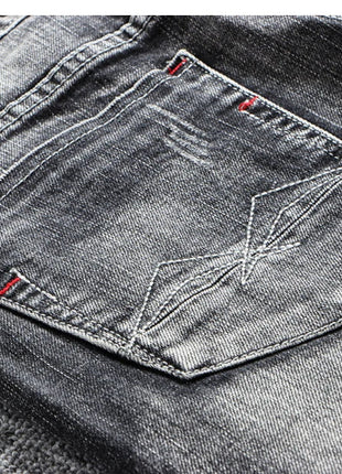 Italian Style Fashion Men Jeans Retro Gray Elastic Slim Fit Ripped Jeans Men Trousers Vintage Designer Casual Denim Pants Hombre PlatiNum