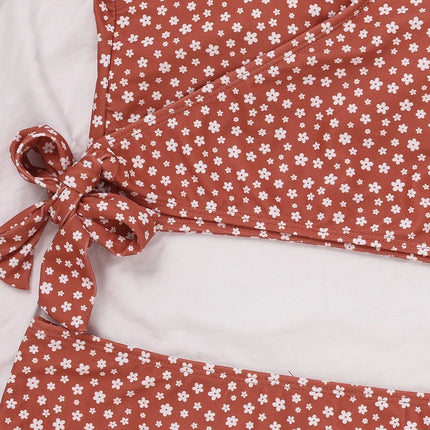 Costume da bagno bikini da donna verde a pois a vita alta brasiliano push-up con lacci e bendaggio, nuovo modello 2026, per la spiaggia PlatiNum