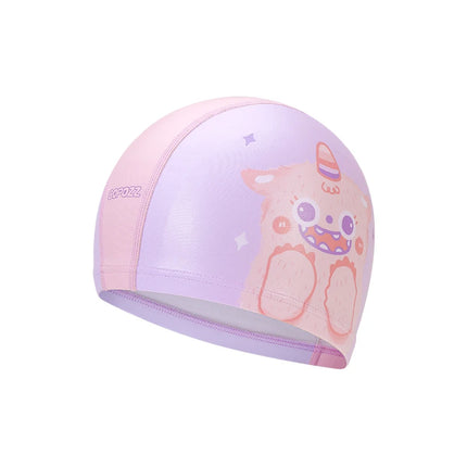 COPOZZ Cuffia da nuoto per bambini in cartone animato Bambini PU Protezione per le orecchie impermeabile Cappello da nuoto Cappelli da bagno elastici Cuffie da piscina per ragazzi Ragazza
