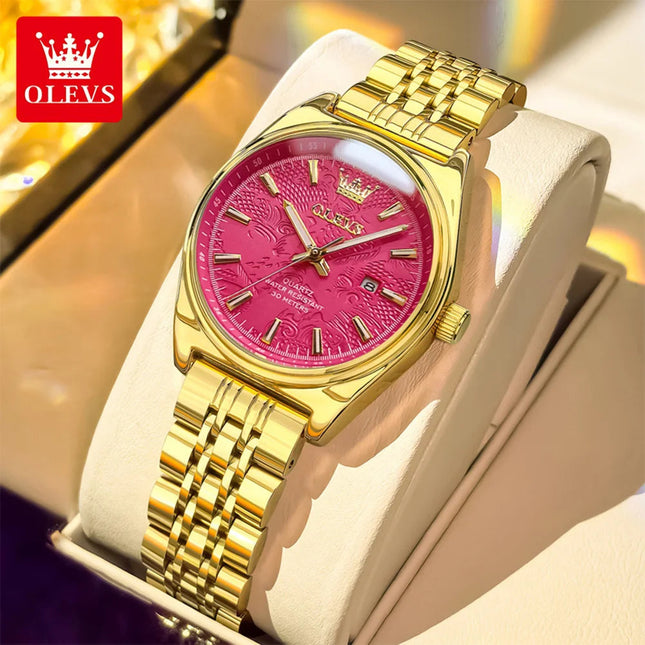 Orologio OLEVS 3703 da donna, elegante orologio al quarzo da donna, marca di alta gamma, impermeabile, luminoso, con calendario, orologio da polso di lusso per signora. platinumshop