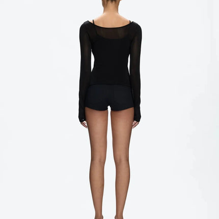 Tank Summer Women's Black Ultra-Short Shorts, Low-Waist Tight-Fitting Hot Pants, Suitable for All Kinds of Basic Styles with Camisoles and Short Sleeves PlatiNum