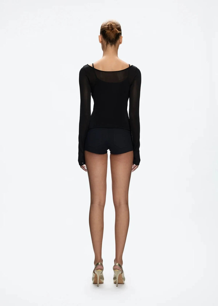 Tank Summer Women's Black Ultra-Short Shorts, Low-Waist Tight-Fitting Hot Pants, Suitable for All Kinds of Basic Styles with Camisoles and Short Sleeves PlatiNum