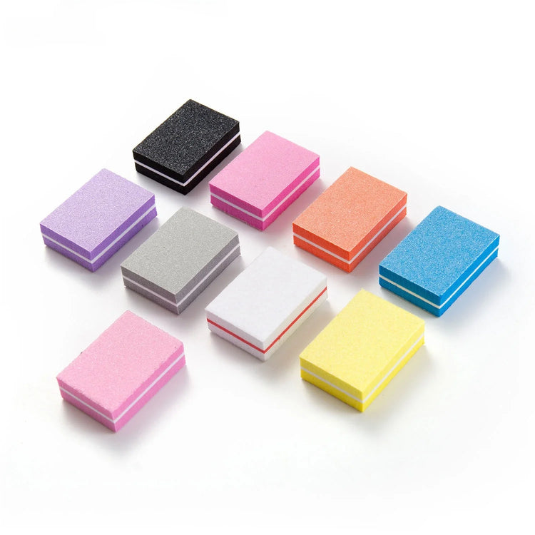 50pcs Lot Two-sided Mini Nail File Blocks Colorful Sponge Nail Buffer Block Nail Polishing Manicure Tools 100/180 Grit Wholesale 2026