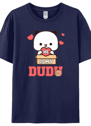 Bubu Dudu Felpa per coppia abbinata Simpatico regalo di anniversario Abbigliamento Uomo Donna Vita quotidiana Maglietta casual in cotone Coppia Orso Tee