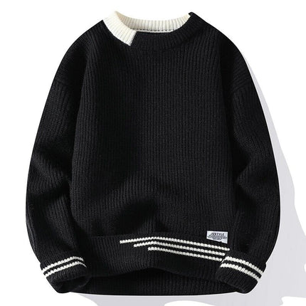 Legible Autumn and Winter Casual Sweaters Men Round Neck Collar Knitted Pullovers Male Loose Sweater Man