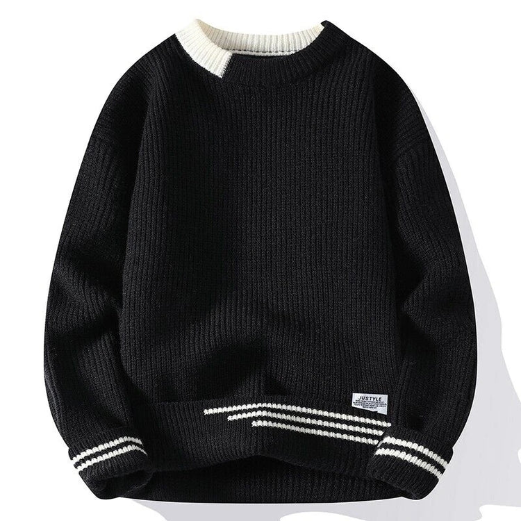 Legible Autumn and Winter Casual Sweaters Men Round Neck Collar Knitted Pullovers Male Loose Sweater Man