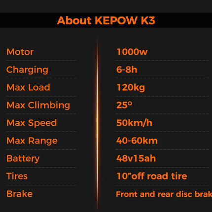 Monopattino Elettrico Pieghevole per Adulti KEPOW 50km/h