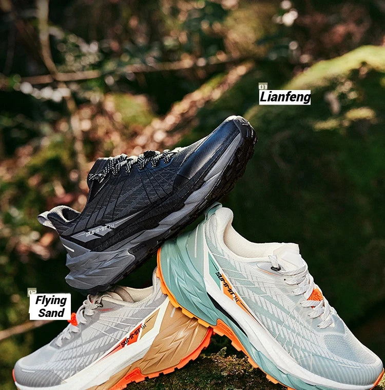 361 Degrees Yushan PRO Men Running Shoes Durable Hiking Cushioning Breathable Non-slip Outdoor Jogging Male Sneakers 672522250 PlatiNum