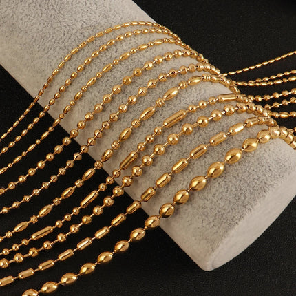 316 Stainless Steel Necklaces For Women Necklace Long Beads Chain Necklace Choker Necklace Bead Necklace Fashion Jewelry Gift PlatiNum