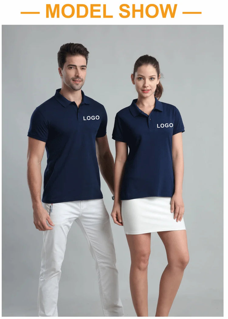 Polo casual estiva Polo personalizzata traspirante economica per società personale Polo da lavoro con ricamo con stampa logo personalizzato