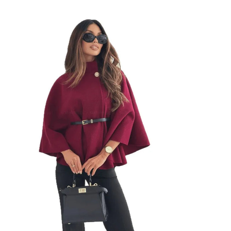 Women's A-Line Cape Woolen Coat Autumn Winter New 2026 Fashionable Outerwear for Ladies