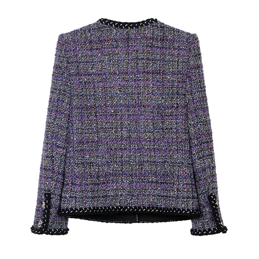 2025 new fashionable temperament comfortable and elegant Zixia Fairy light luxury tweed jacket