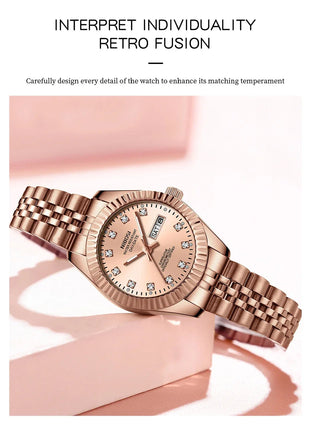 NIBOSI Orologi da donna con diamanti Orologio da donna casual di moda di lusso delle migliori marche Orologio da donna con data settimanale automatica impermeabile Reloj platinumshop