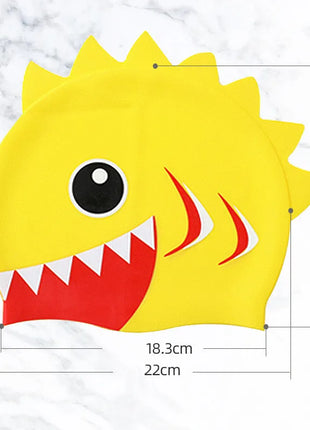 Cuffia da nuoto per bambini con dinosauro simpatico cartone animato Cuffia da nuoto per ragazzi e ragazze Cuffia da nuoto per bambini impermeabile ad alta elasticità in silicone morbido