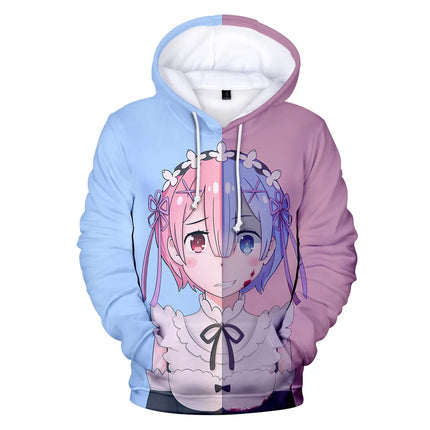 Harajuku Hip Hop Comfortable Re ZERO Rem Ram 3D print Hoodies Sweatshirts Men/Women Sweatshirt Adult/Child Casual Pullovers