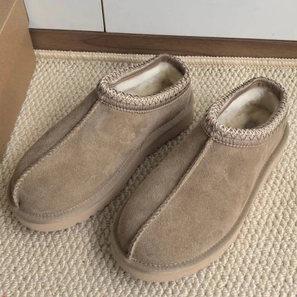Tasman Winter Warm Wool Women's Tazz Classic Ultra Mini Slippers Thin Sole Genuine Leather And Fur Snow Boots
