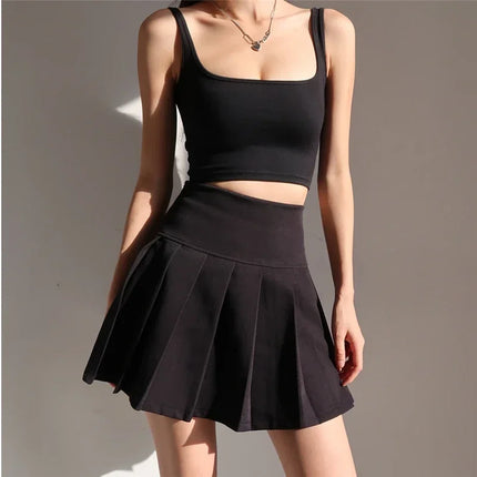 Minigonne Donna 2024 Estate Scuola giapponese Gonne a pieghe Vita alta Kawaii Gonna carina Uniforme Harajuku
