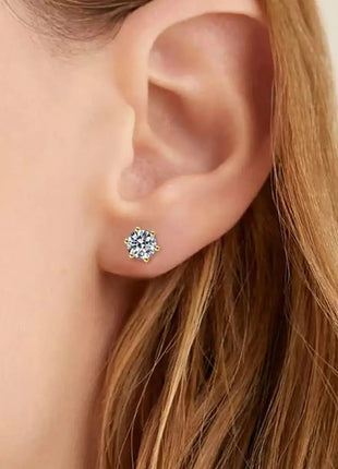 Orecchini a lobo QMSHR con moissanite da 0,5-2 carati, placcati oro giallo 18K, in argento 925, per matrimonio, gioielli da donna e uomo con certificato GRA platinumshop