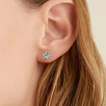 Orecchini a lobo QMSHR con moissanite da 0,5-2 carati, placcati oro giallo 18K, in argento 925, per matrimonio, gioielli da donna e uomo con certificato GRA platinumshop