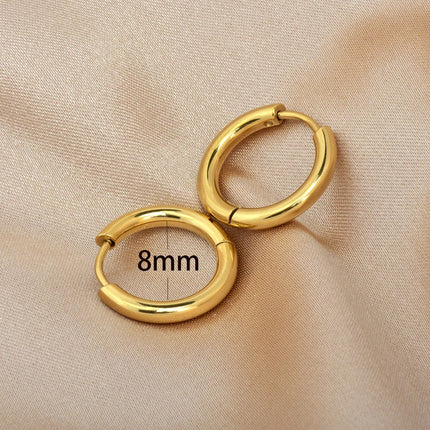 2 pezzi piccoli orecchini a cerchio piccoli Huggie in acciaio inossidabile per le donne cerchio rotondo punk unisex orecchini rock gioielli penetranti della cartilagine PlatiNum
