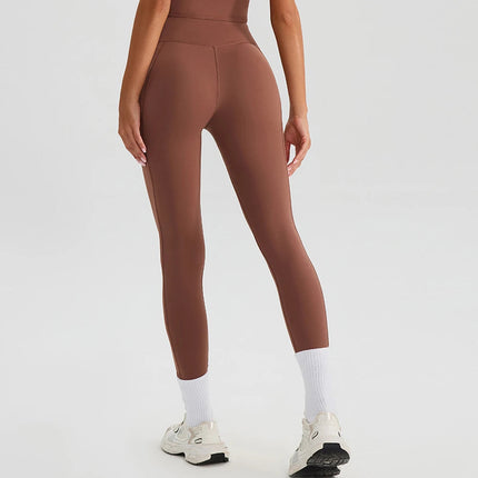 Women Gym Sports Leggings Workout Yoga Pants With Pockets High Waist Tights Fitness Pants Outdoors Running Training Trousers PlatiNum