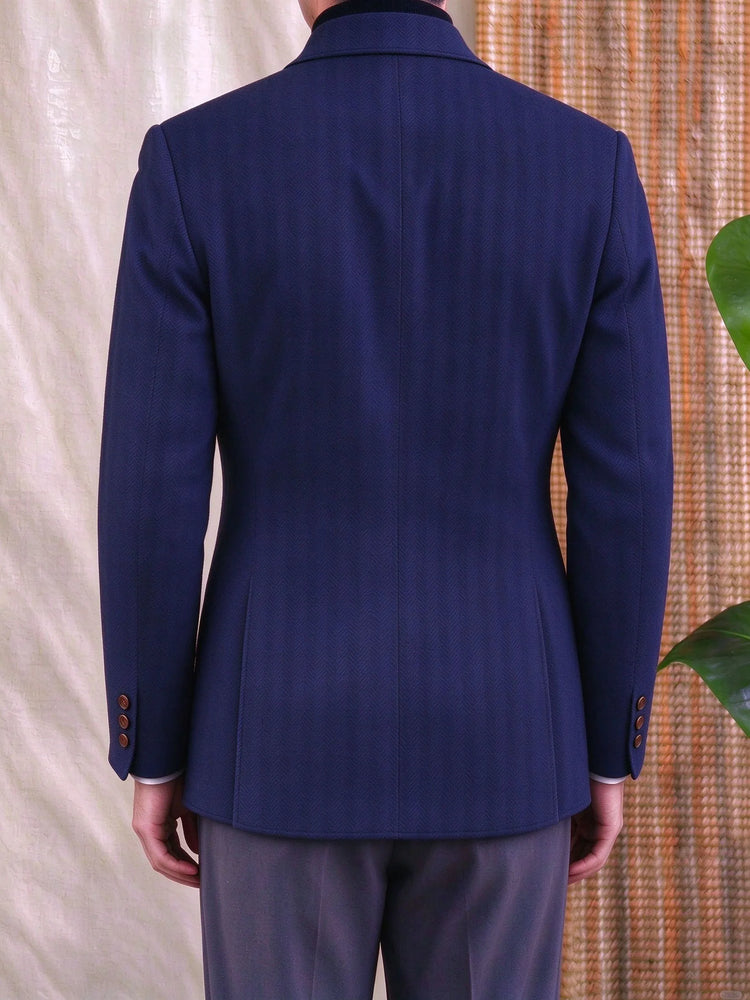 Herringbone Tweed Men's Blazer Jacket Wool Blend Suede Patch Shoulder Men's Sport Coat Business Casual Slim Fit For Oktoberfest