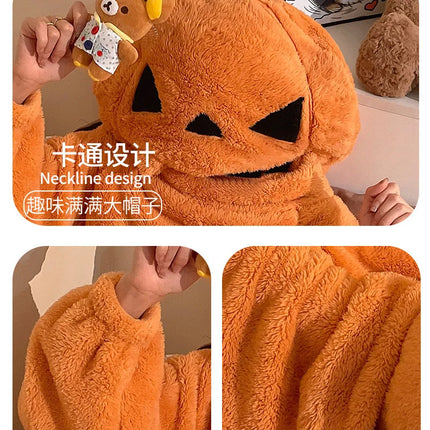 Cartoon Animal One‑Piece Pajamas Soft Coral Fleece Plush Jumpsuit Warm Loungewear For Home Sleepwear Theme Party Costume