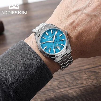 AddiesKIN K010 Turquoise Dial Automatic Mechanical Watch 20Bar Waterproof Sapphire Glass 9015 Movement BGW9 Luminous Men's Watch