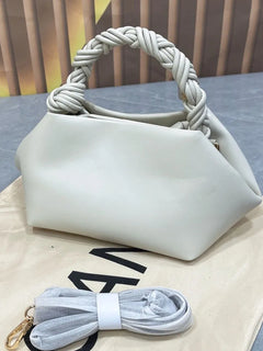 Borsa a mano esagonale da donna in stile dumpling, con manico intrecciato, in morbida pelle PU, con tracolla rimovibile, borsa a tracolla alla moda, multicolore, ideale per uso quotidiano, shopping, feste, appuntamenti, borsa