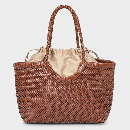 Women's 2-in-1 Woven Straw Bag Underarm Straw Bag with Adjustable Strap Large Capacity Dumpling Shoulder Bag for Summer Beach Bucket Bag