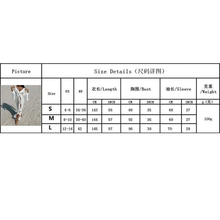 Abbigliamento da spiaggia con protezione solare a maniche lunghe Abbigliamento da donna Sexy scollo a V increspato Nero Bianco Nuova tunica in chiffon Copricostume da spiaggia platinumshop