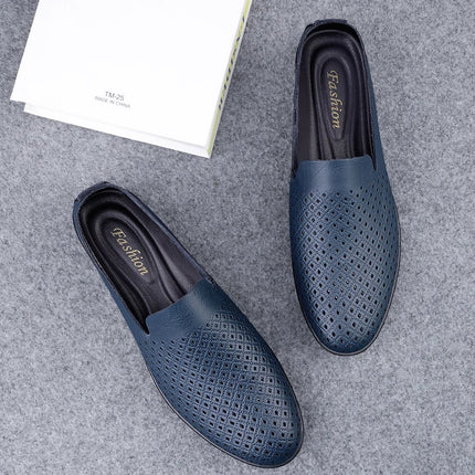 Scarpe da uomo in vera pelle Casual formali mocassini da uomo mocassini estate italiana traspirante Slip on scarpe da barca maschili Over Size 50 51