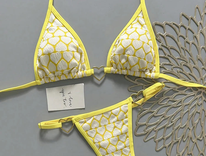 Micro Bikini 2026: Costume da Bagno Push-Up Sexy da Donna, Set Bikini Brasiliano con Stampa a Righe, Biquini Estivo da Spiaggia