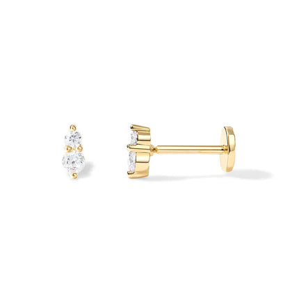 AIDE Heart Round Ball Flat Helix Piercing Earring 925 Sterling Silver Ear Studs Geometric Zircon Exquisite Trinket Studs Aretes PlatiNum