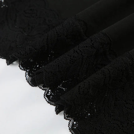 Halbkörperrock mit Sommersaum für Damen mit Spitzennaht und schwarzem, schmalen Halbkörperrock, sexy Disko-Hottie-Minirock-Kleid mit transparentem Unterrock