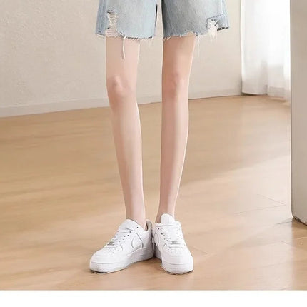 Blue Denim Shorts For Women High-Waisted Loose-Fit Slimming Casual Straight-Leg Mid-Length Summer New Arrival 2024 PlatiNum